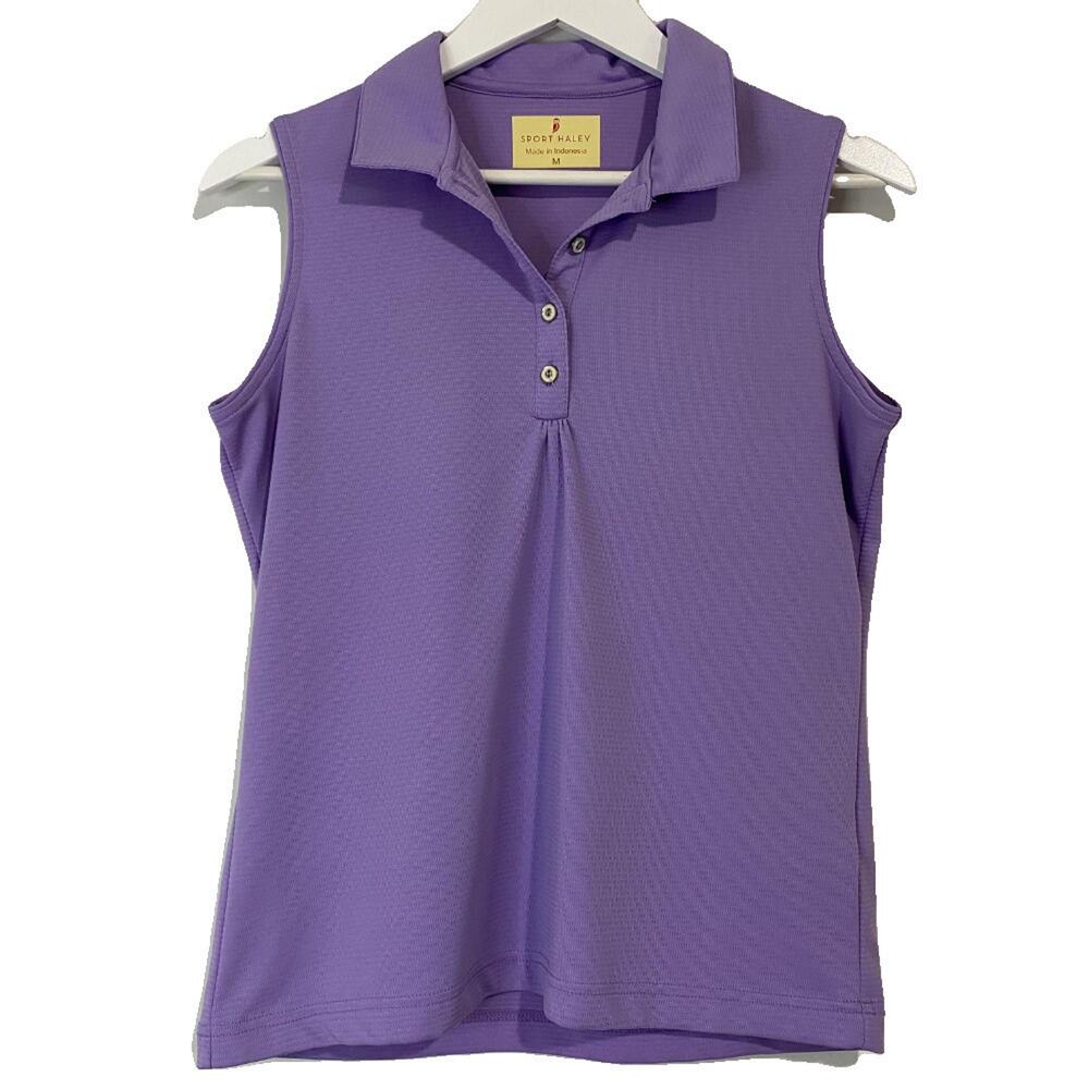 Sport Haley Women’s Blouse Top Collared Activewear Sleeveless Purple Size M EUC